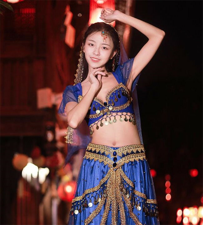 楽天市場】2 色入荷 上下セット ベリーダンス衣装 舞台服 演出用 