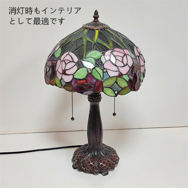 楽天市場】ステンドグラスランプ 薔薇 ローズ 直径30CM 高52CM 