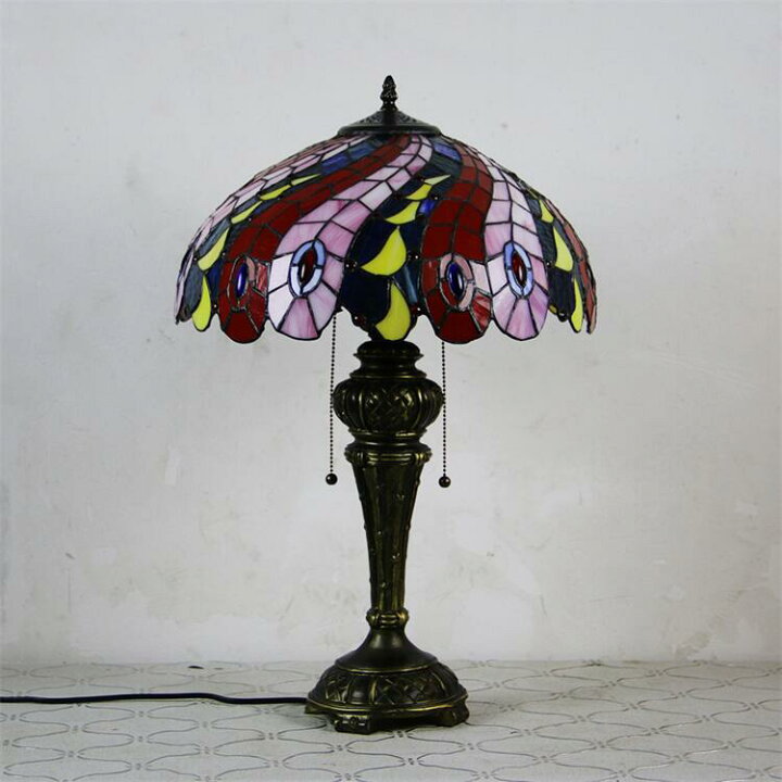 楽天市場】40*63CM トンボ柄 6タイプ展開 ステンドグラスランプ 