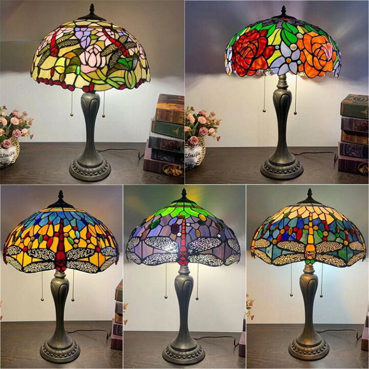 楽天市場】41*62CM 花柄 6タイプ展開 ステンドグラスランプ スタンド 