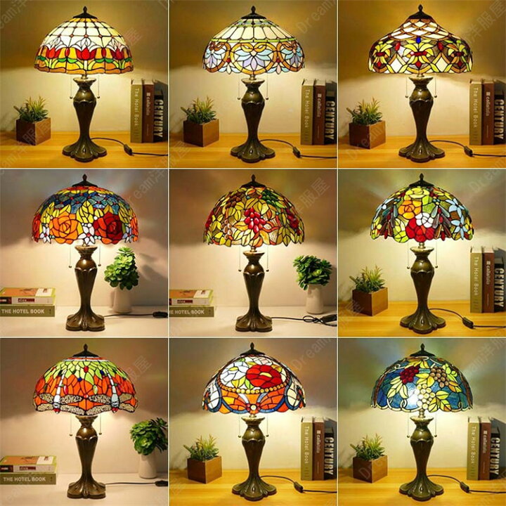 楽天市場】ステンドグラスランプ 40*60CM 花柄 20タイプ展開 ステンド 