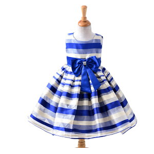 在庫処分 即納 ブルー ドレス 100-140cm キッズドレス 子供ドレス ワンピース フォーマル 女の子 ジュニア ピアノ発表会 パーティー 結婚式 七五三