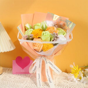 4色展開 シャボンフラワー 花束 ギフト ソープフラワー ギフト フラワーソープ 誕生日プレゼント バラ 枯れない花 おしゃれ LEDライト付き 女性 女友達 キッズ 子供フラワー ブーケ ウェ