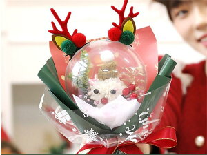 バルーン クリスマス ぬいぐるみの花束  造花  アレンジメントブーケ ギフト ボボボールぬいぐるみ ブーケ かわいい 贈り物 子供 プレゼント 女性 妻 友人 ギフト・発表会・誕生日・記念