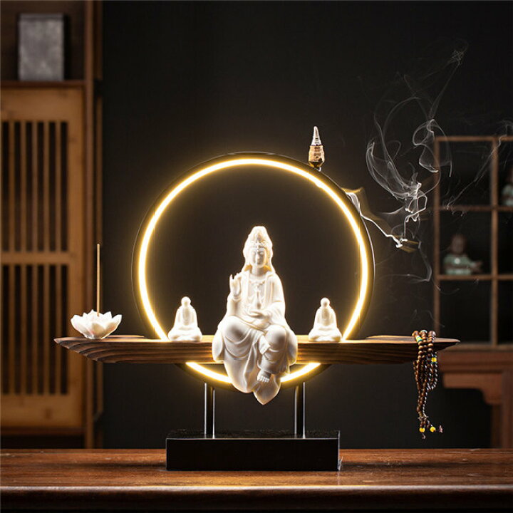 楽天市場】観音像 観世音菩薩 観自在菩薩 仏像 観音菩薩 LEDライト 