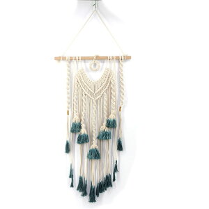 45*84cm ブルー マクラメタペストリー ロングフリンジ 流木タペストリー タペストリー 壁掛けインテリア おしゃれインテリア 壁掛けアイテム 西海岸風 ナチュラルインテリア キッズルーム