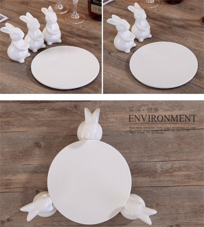 楽天市場】S/M ホワイト ウサギ柄 かわいい ケーキスタンド 陶器 小皿