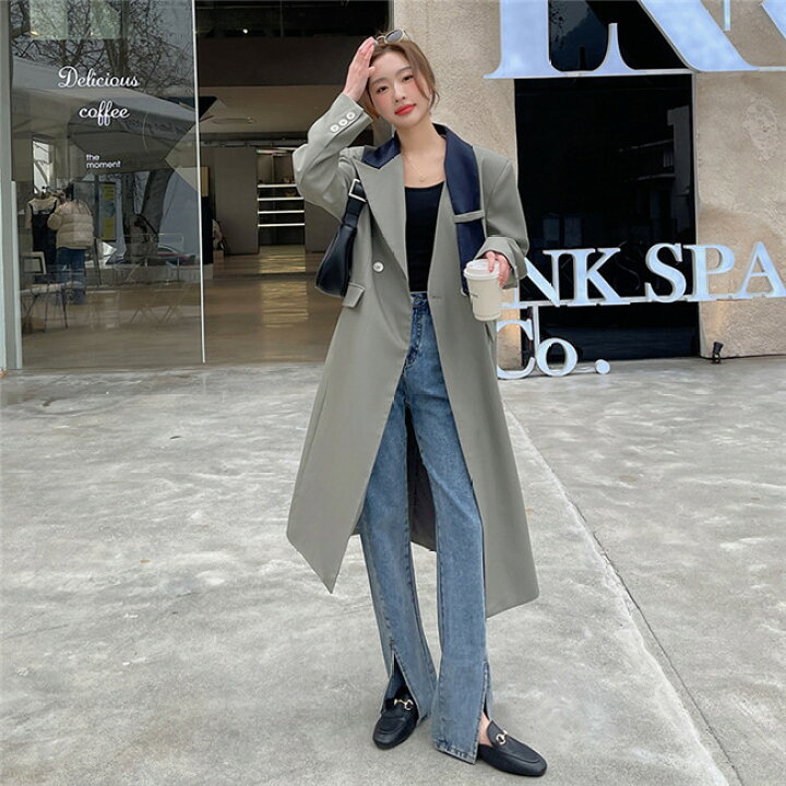 楽天市場】グレー チェスターコート レディース 冬 ロング トレンチ 