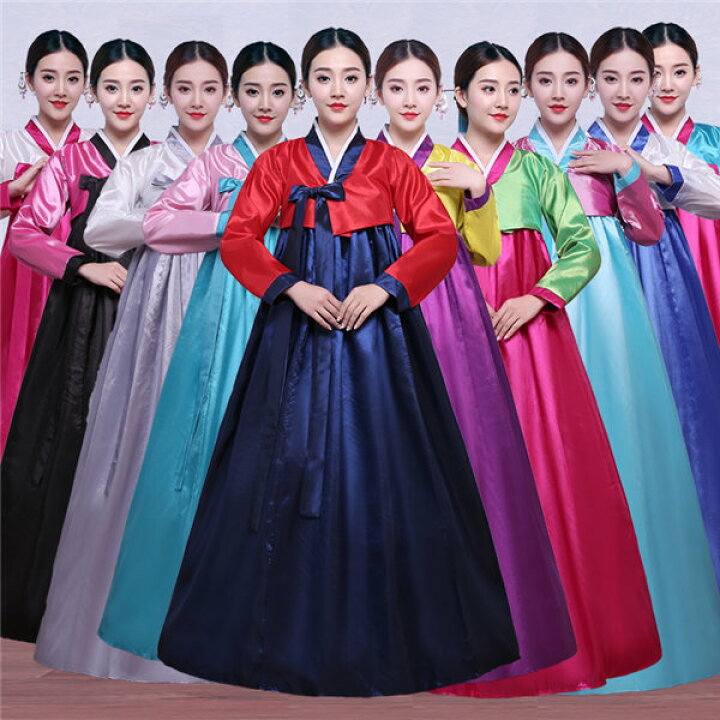 楽天市場】10色展開 韓国服 韓国ドレス 韓服宮廷風チマチョゴリ 中国 