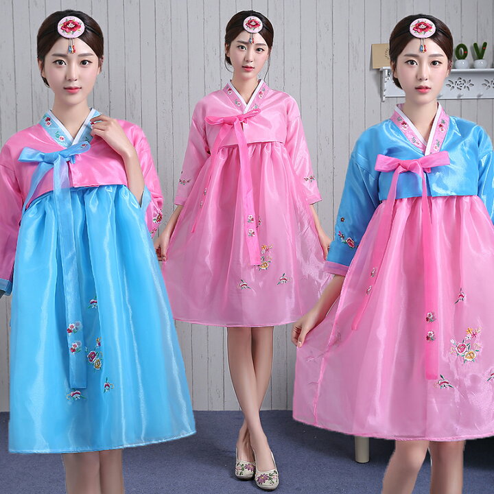 楽天市場】3色展開 韓国服 韓国ドレス 韓服宮廷風チマチョゴリ 中国  
