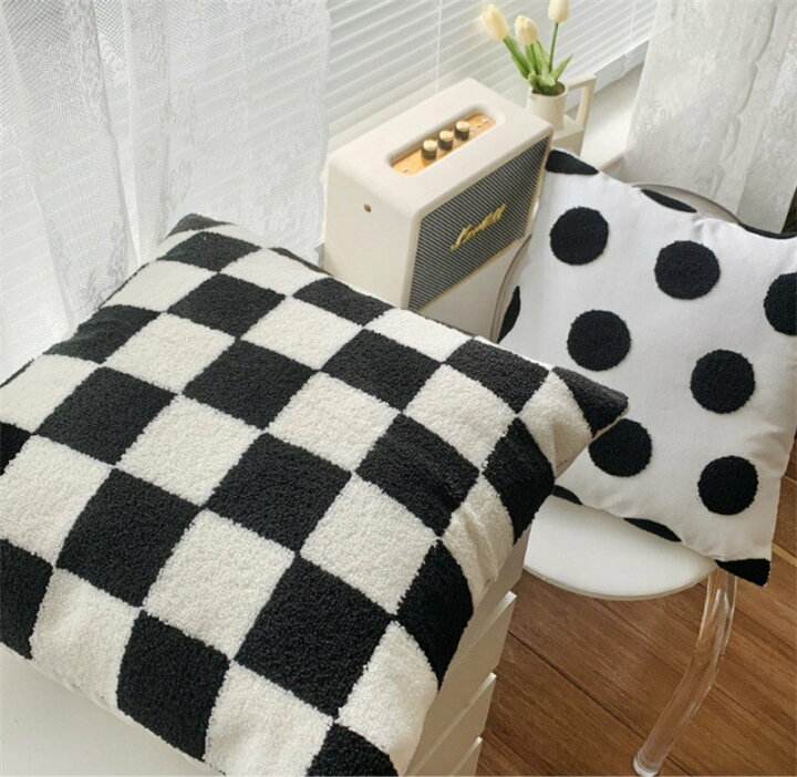 楽天市場】クッションカバー 45×45cm 全30色展開 もこもこ 刺繍 