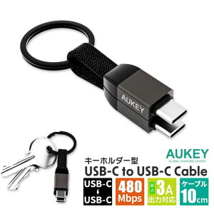 �L�[�z���_�[�^Type-C to Type-C 10cm �P�[�u�� �����^�тɕ֗� �����ϋv�� �}���[�d �[�d �f�[�^�]���mCB-CC16-BK�n
