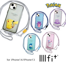 ＼お買い物マラソン★クーポン発行中／iPhone14 iPhone13 ポケットモンスター ケース IIIIfitLoop ストラップ付 pokemon カバー ショルダーストラップ ポケモン ピカチュウ ゲンガー メタモン ポッチャマ ニンフィア 選べる配送［POKE-805］