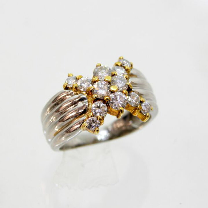 楽天市場】【中古】 プラチナ＆18金 ダイヤ 1.00ct リング 12号 