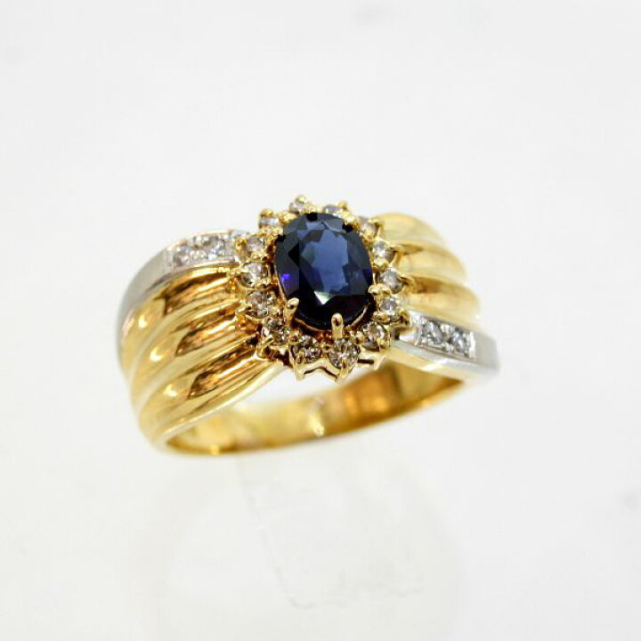楽天市場】【中古】 18金，プラチナ サファイア 1.09ct ダイヤ 0.24 