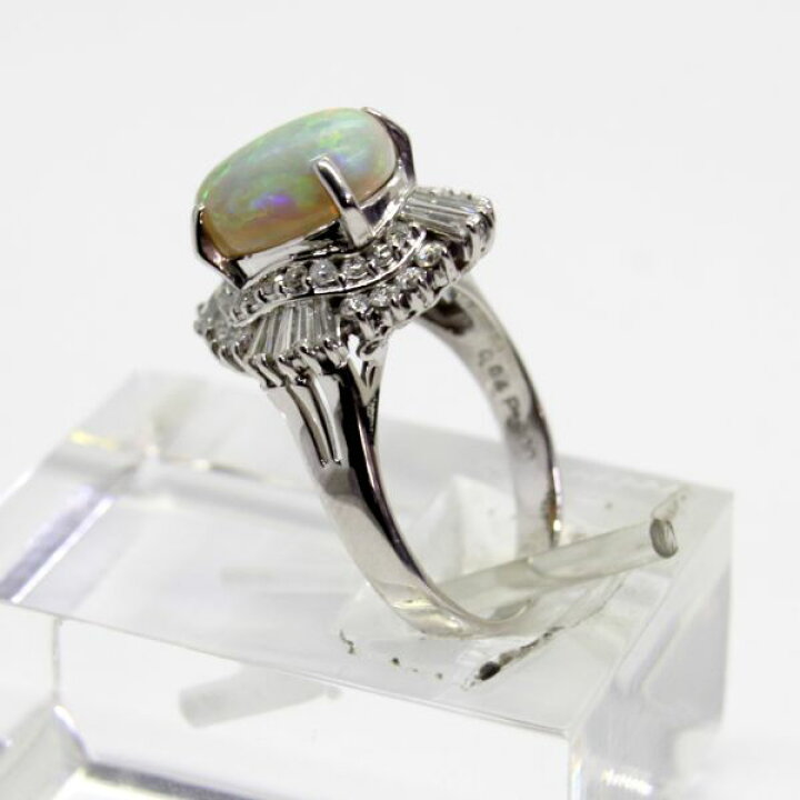 楽天市場】【中古】 プラチナ オパール 2.705ct ダイヤ 0.84ct リング 