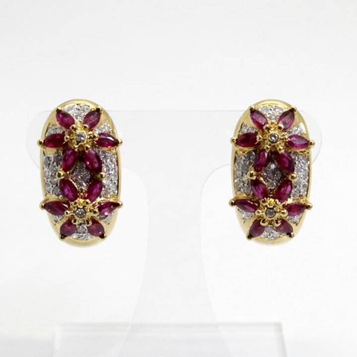 楽天市場】【中古】 18金 ルビー 2.30ct ダイヤ 0.70ct ピアス 