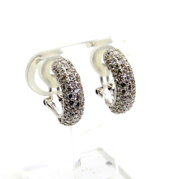 楽天市場】【中古】 18金WG パヴェダイヤ 計2.00ct ピアス兼 