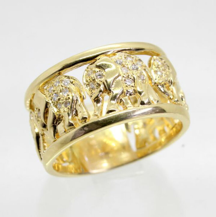 楽天市場】【中古】 18金 ダイヤ 0.35ct エレファントデザイン 