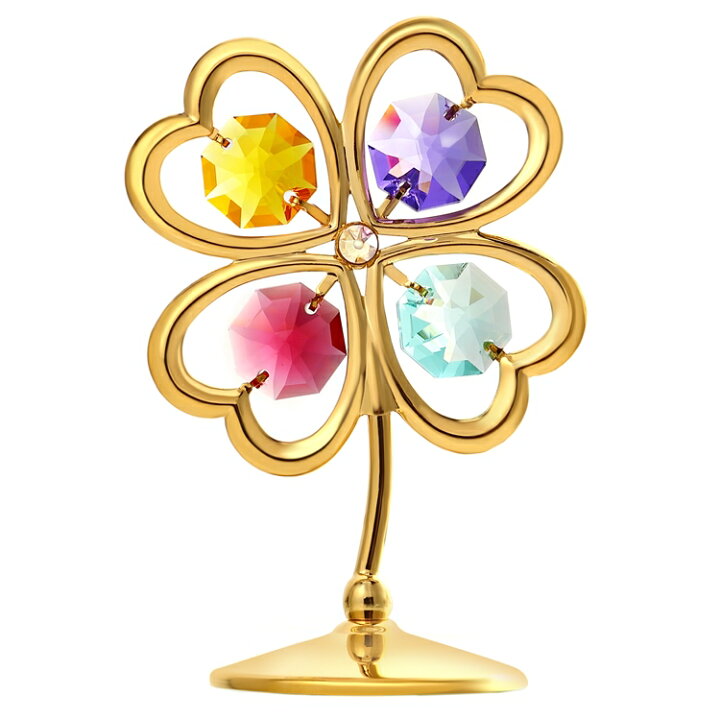 楽天市場 四つ葉のクローバー 置物 6 誕生日プレゼント ギフト 贈り物 女性 男性 友達 誕生日 プレゼント オーナメント クローバー オブジェ ラッキーアイテム ゴールド 和風 洋風 かわいい インテリア 四葉のクローバー 高級 スワロフスキー クリスタル アンドロメダ