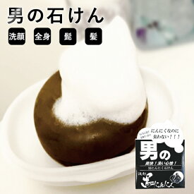 【5のつく日ストアポイント3倍】送料無料 男のせっけん100g 男性 スキンケア ヒアルロン酸 無添加せっけん 黒にんにくエキス配合 石鹸プロテオグリカン お風呂 炭 定形外郵便