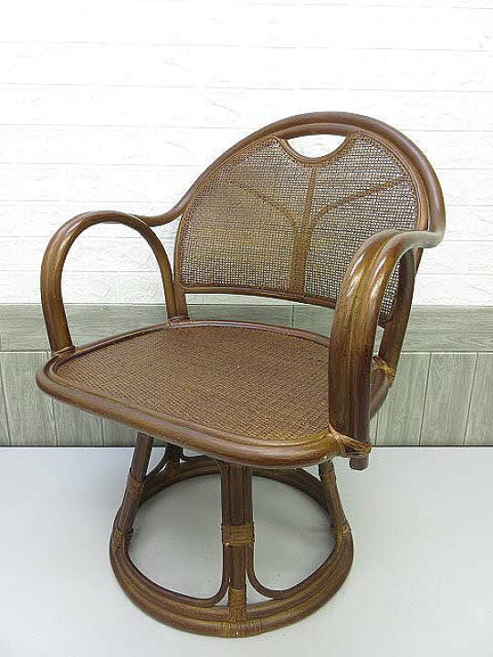 楽天市場】【中古】 ラタン 肘掛け付椅子 回転椅子 パーソナルチェア 