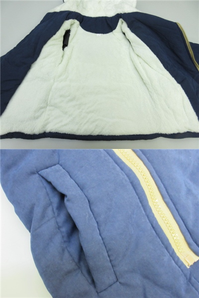 　子供服　ブルゾン　140cm　フード付き　ブルー　　　　　　　コート　アウター　上着　防寒　キッズ　ネイビー系
