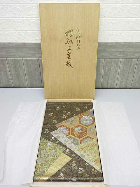 楽天市場】【未使用品】 螺鈿細工 袋帯 ブラウン系 金糸 礼装 華やか 