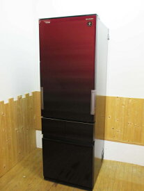 中古　冷蔵庫　415L　シャープ　SJ-GT42E-R　取扱説明書付　プラズマクラスター　どっちもドア　SHARP　4ドア　グラデーションレッド　冷凍冷蔵庫　冷凍庫　4切り名人　大容量メガフリーザー　中古冷蔵庫