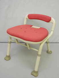 【中古】　安寿　コンパクト折りたたみシャワーベンチIC　赤　風呂椅子　　　　　アロン化成　シャワーチェア　円背サポートタイプ　レッド　　　　　コンパクトイス　いす　入浴介護　介護用品　100kgまで