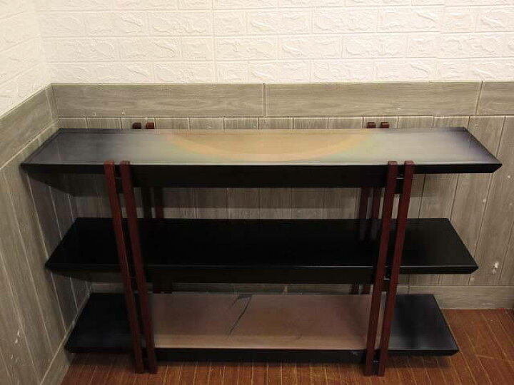 楽天市場】【中古】 カリモク 飾り棚 3段 和風 黒×濃紺？ オープン 