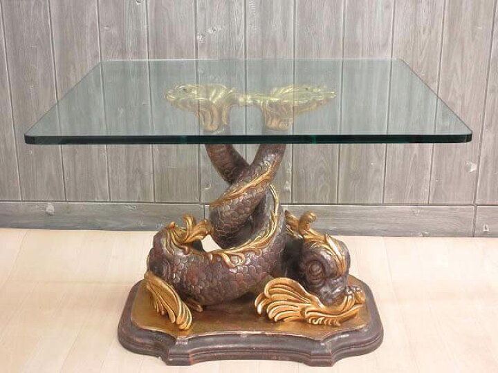 楽天市場】【中古】しゃちほこ ガラスセンターテーブル 鯱 硝子 
