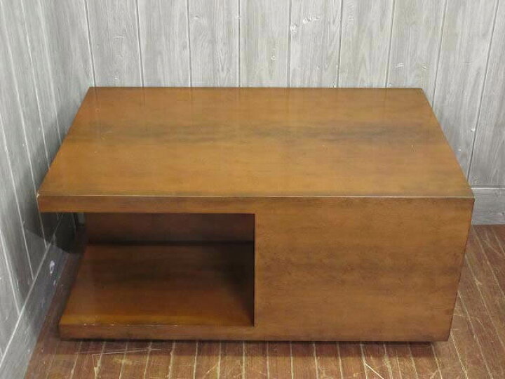 楽天市場】【中古】 木製 ローテーブル ダークブラウン 棚板付き 