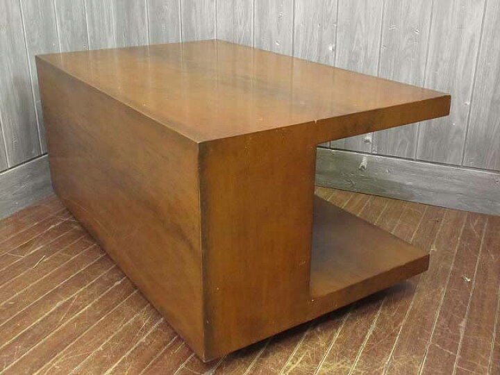 楽天市場】【中古】 木製 ローテーブル ダークブラウン 棚板付き 