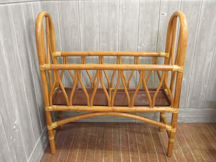 楽天市場】【中古】 カザマ ラタン プランターラック 1段 花台 鉢台 