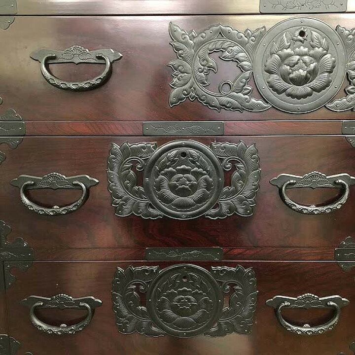 楽天市場】【中古】民芸調タンス 4段 鍵付き 隠し箱付き 幅90cm 引出7 