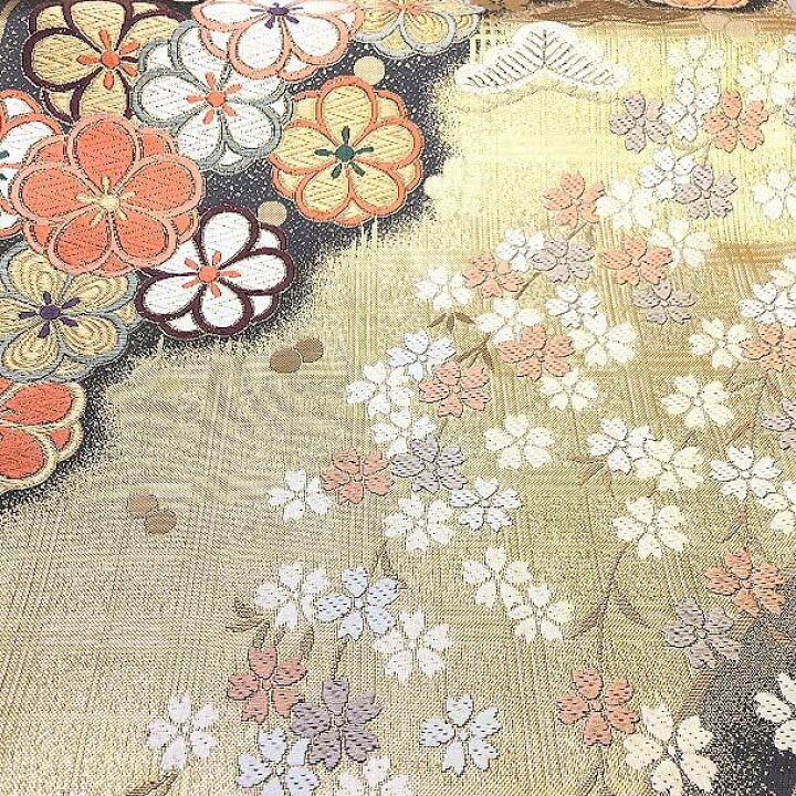 楽天市場】【中古】袋帯 ゴールド系 金糸 桜 花 フォーマル 華やか 