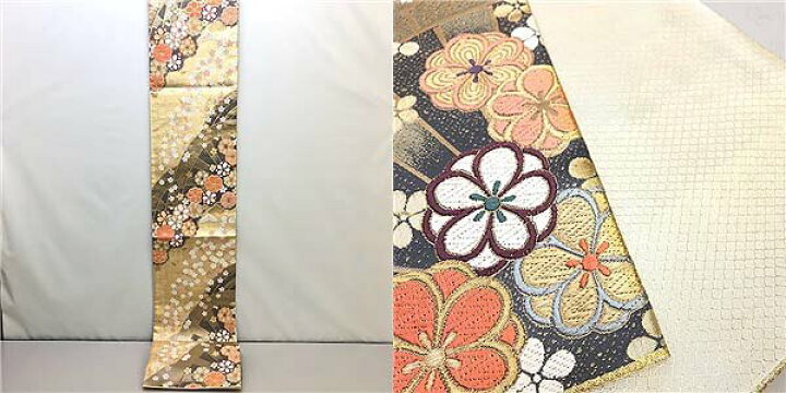 楽天市場】【中古】袋帯 ゴールド系 金糸 桜 花 フォーマル 華やか 