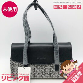 【未使用品】 ギ・ラロッシュ ハンドバッグ ブラック Guy Laroche キャンバス×レザー GL柄 黒 スクエア 鞄 かばん バッグ 上品 女性 未使用品ハンドバッグ