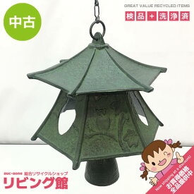 【中古】南部鉄器 文秀堂 竹灯篭型風鈴 風鈴 夏 伝統工芸 鉄器 緑 工芸品 音 クリア 清涼感 風流 風鈴 中古