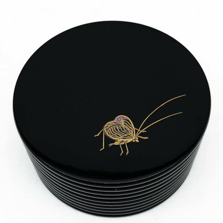 楽天市場】【中古】 田中宗凌作 茶入 萩に虫 盛筋 中次 漆器 黒 蒔絵  