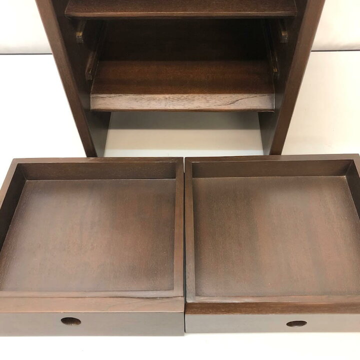 楽天市場】【中古】 ナイトテーブル ダークブラウン マガジンラック付 