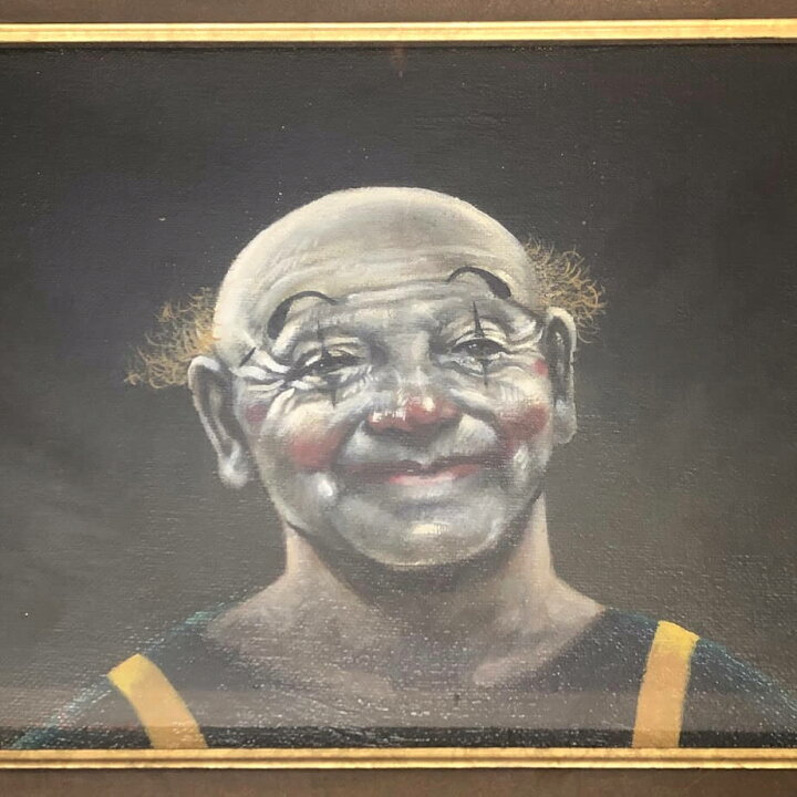 楽天市場】【中古】額装 市川元晴 老ピエロ道化 油彩画 F3 直筆サイン 