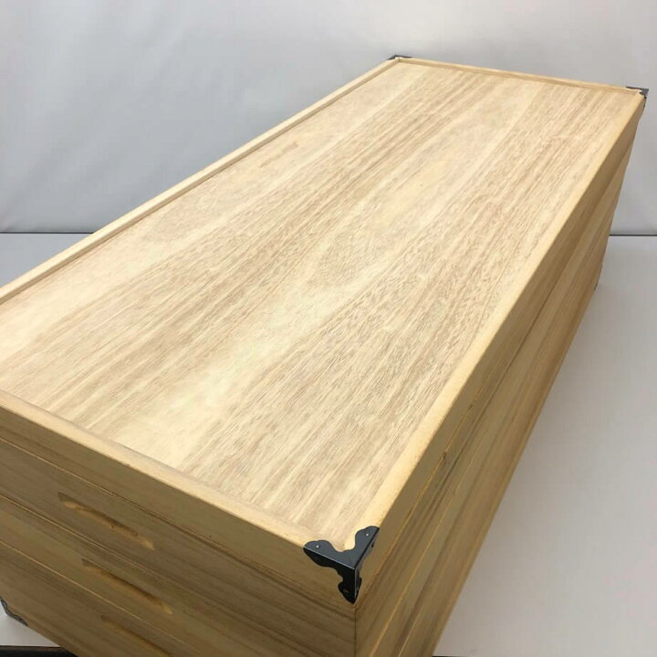 楽天市場】【中古】 総桐衣装ケース 蓋付き 3段 仕切り板付 隅金具付き 