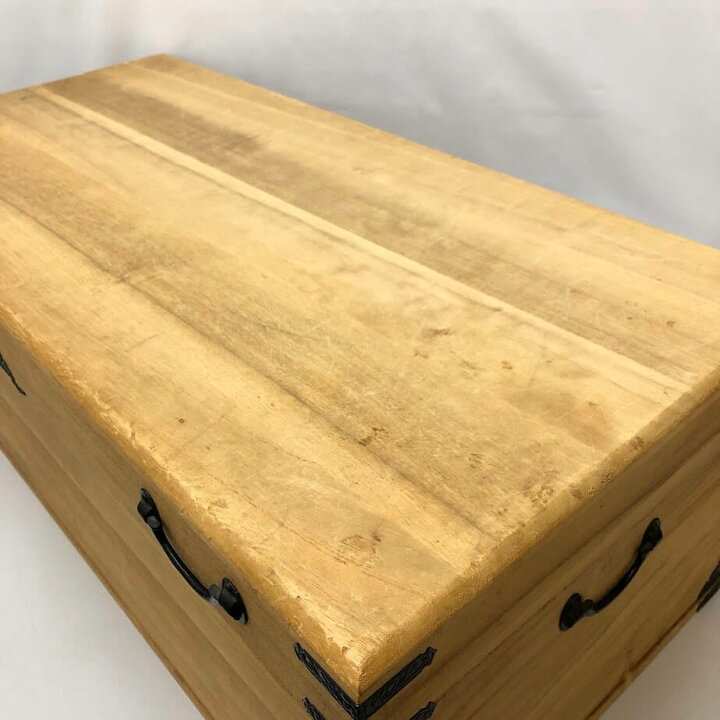 楽天市場】【中古】 総桐衣装ケース 蓋付き 1段 トランク型 隅金具付き 