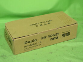 【純正未使用】Duplo 純正 印刷機用 インク INK ND14A ブラック 1箱6本入 600ml ◎対応：DP-330 DP-331 DP-340 DP-341 DP-430 DP-431 DP440 DP-441 DP-460 等 デュプロ [B10423]