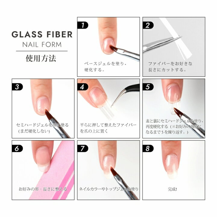 楽天市場 ネイル 長さ出し ファイバーグラス ネイルフォーム ジェル スカルプ アクリルに Aqua Nail アクアネイル
