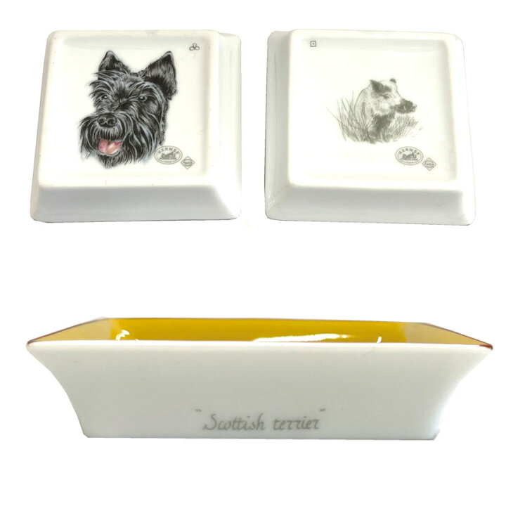 楽天市場】セール HERMES エルメス トレイセット 小皿 SWTTISH TERRIER 