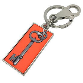 エルメス　HERMES Illusion Key key ring　イリュージョン　キー 　キーリング　 キーホルダー 　シルバー金具 　メンズ レディース 　オレンジポップ【中古】HERMES　財布小物　aq7832