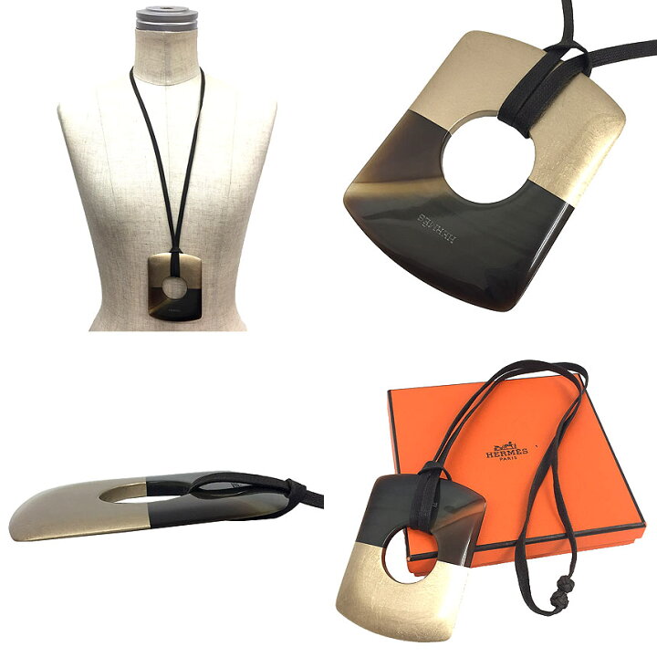 楽天市場】セール エルメス HERMES バッファローホーン ネックレス 